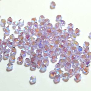 Kristallperlen Bicone PRECIOSA violet 2AB 4 mm