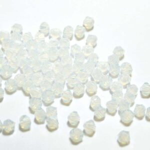 Kristallperlen Bicone PRECIOSA white opal 4 & 6 mm
