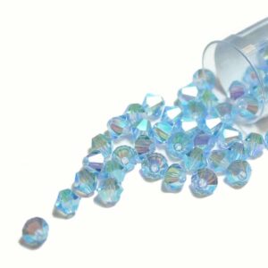 Perles de cristal Bicone PRECIOSA aqua bohemica 2AB 4mm