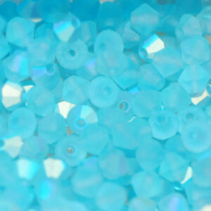 Perle di cristallo Bicono PRECIOSA aqua bohemica AB matt 6 mm
