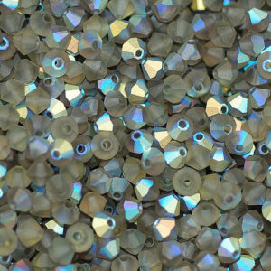 Perles de cristal Bicône PRECIOSA diamant noir mat AB 3-8 mm