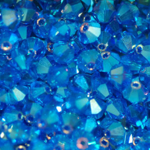 Perles de cristal Bicône PRECIOSA bleu capri 2AB 4 & 6 mm
