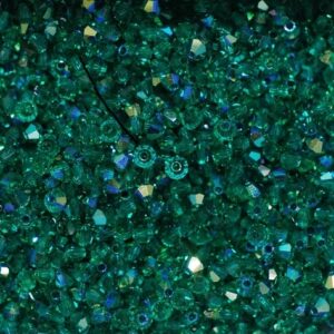Kristallperlen Bicone PRECIOSA emerald AB 3 – 6 mm