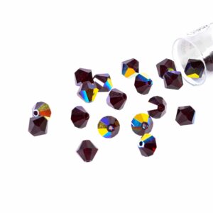 Perles de cristal Bicône PRECIOSA grenat AB 6 mm
