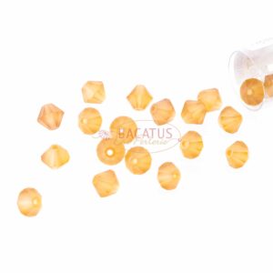 Perles de cristal Bicone PRECIOSA topaze cuivre clair mat 6 mm