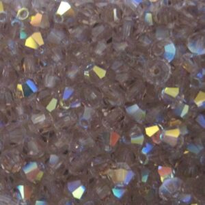 Perles de cristal Bicône PRECIOSA améthyste clair AB 3 & 4 mm