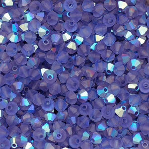 Kristallperlen Bicone PRECIOSA tanzanite AB matt 3 – 6 mm