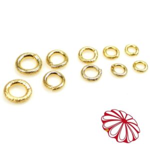 Open jump rings 925 silver * gold-plated matt * Ø 3 – 6.7 mm 10 pieces