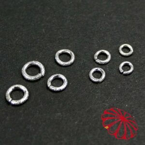 Jump rings open 925 silver matt Ø 3.3 – 5.9 mm 10 pieces