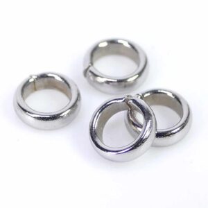 Jump rings open *strong* stainless steel 6x2mm 10 pieces