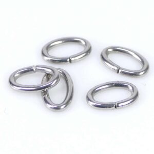 Ovalous jump rings open stainless steel 8x5mm 10 pieces