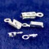 Tappi terminali parti terminali seta perla + filo argento 925 Ø 0,5-2 mm - 1,1mm