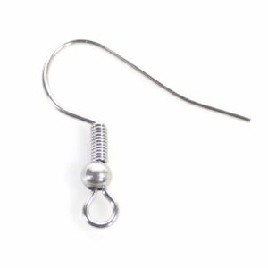 Fish hook with plain round stainless steel 18 mm 2 pieces