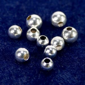 Perles rondes grand trou en argent 925 Ø 4,5-6 mm