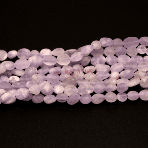 Pepite di ametista viola chiaro opaco circa 6 x 8 mm, 1 capo