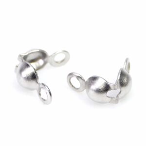Squeeze caps Hinged capsules with hole Stainless steel Ø4 mm 5 pieces