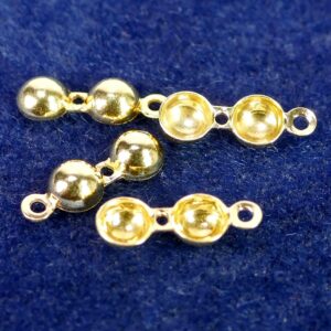 Squeeze caps with hole in 925 silver * gold-plated * Ø4-5mm