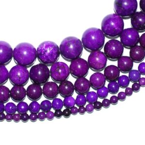 Boule de magnésite violet brillant 4 mm, 1 fil