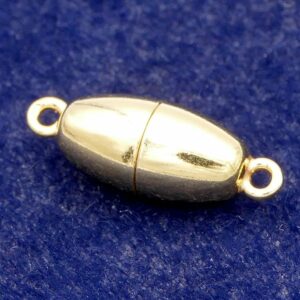 Chiusura magnetica argento 925 * placcato oro * oliva Ø 17×8 mm