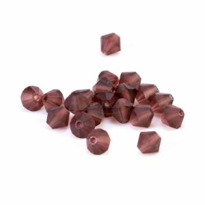 Crystal beads Bicone PRECIOSA light burgundy matt 6 mm