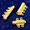 Sliding clasp multi-row 925 silver * gold plated * - 3-rows
