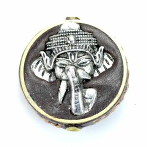 Éléphant perle du Tibet argent 28×14 mm