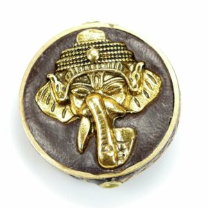 Tibetische Perle Elefant gold 28×14 mm