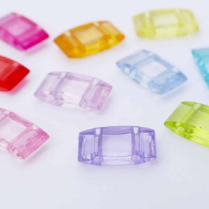 Carrier beads 2-hole acrylic beads 17x9x5mm color selection 10 pieces