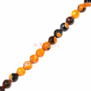 Agate faceted rounds black yellow 6 – 12mm, 1 strand