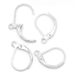 Clip-on ear hooks, metal, color selection 4 pieces
