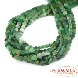 South Africa jade hearts 6 & 10 mm, 1 strand