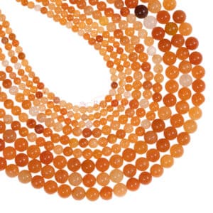 Boules d’aventurine, orange brillant, 2 – 12 mm, 1 fil
