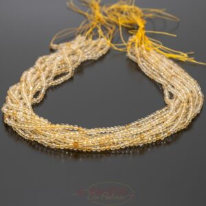 Opal faceted round yellow 2 & 3 mm, 1 strand