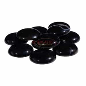 Achat Oval Cabochon schwarz ca. 30mm, 1 Stück