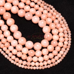 Jade plain round glossy old pink 4 – 12 mm, 1 strand