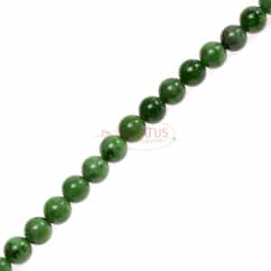 Erdbeerquarz Kugel glanz grün ca. 6-8mm, 1 Strang