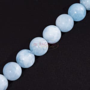 Aquamarine plain round light blue approx. 2-12mm, 1 strand