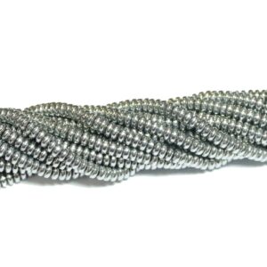 Hematite Rondelle gloss color selection 2 x 4 mm, 1 strand