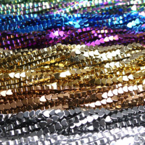 Hematite heart color selection 4 – 6 mm, 1 strand
