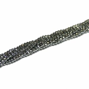Hematite rondelle faceted color selection 2 x 3 mm, 1 strand