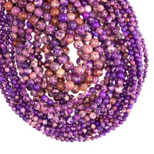 Impression boule de jaspe violet 4-10 mm, 1 fil