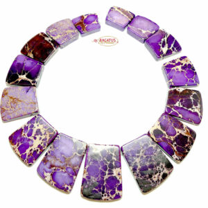 Impression jasper necklace purple 18×20 – 25×40 mm, 1 strand
