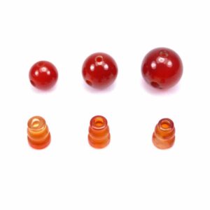 Gourou perle cornaline 8 – 12 mm, 2 parties. ensemble