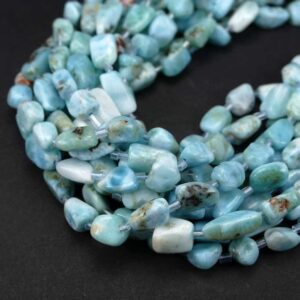 Larimar nuggets approx. 7 x 15 mm, 1 strand