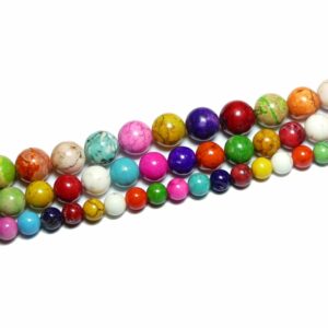 Sfera di magnesite, brillante, multicolore 6 – 10 mm, 1 capo