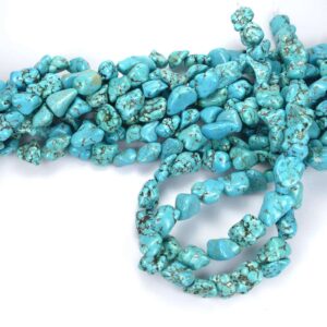 Magnesite nuggets turquoise 11 x 16 mm, 1 strand