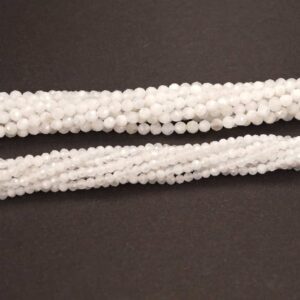 Moonstone faceted round white 2 & 3 mm, 1 strand