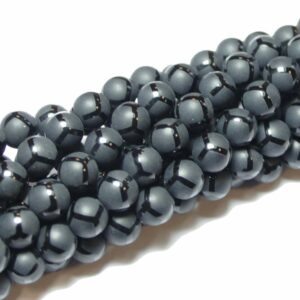 Onyx Kugel matt Ball Muster 6 – 10 mm, 1 Strang