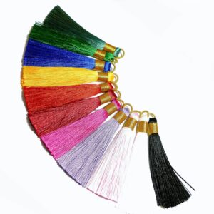 Tassel with gold lacing 75×10 mm color selection