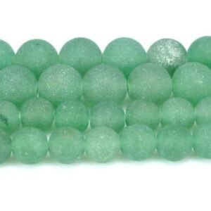 70 perles de verre boules 6 mm VERT MAT O3-16